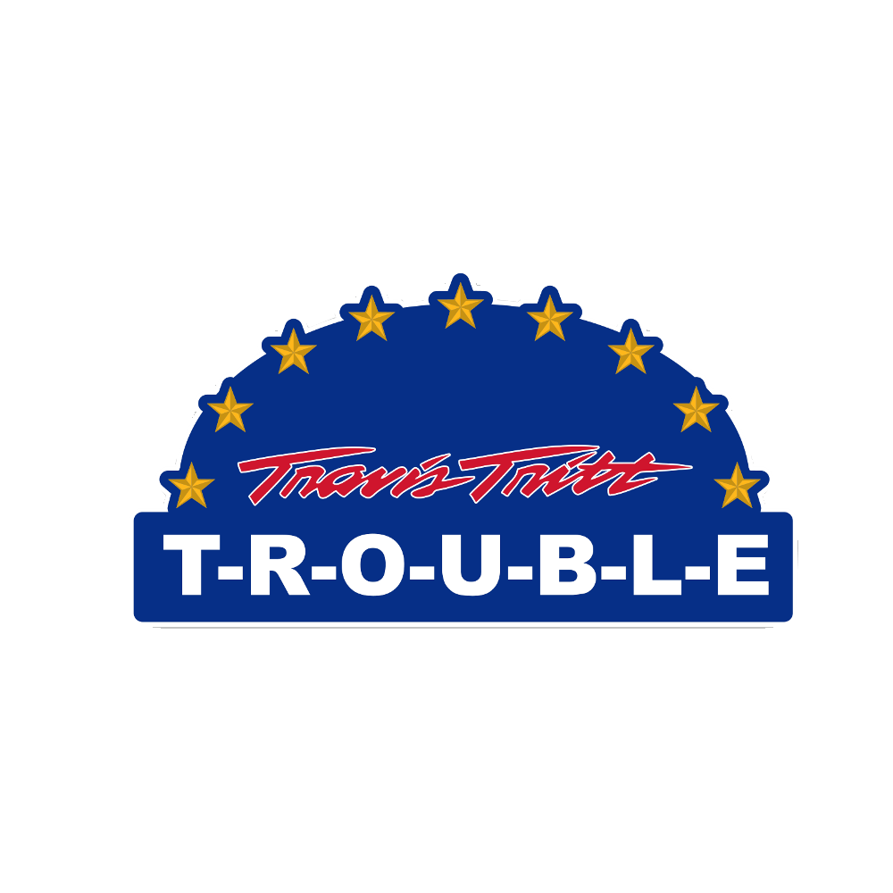 T-R-O-U-B-L-E Sticker