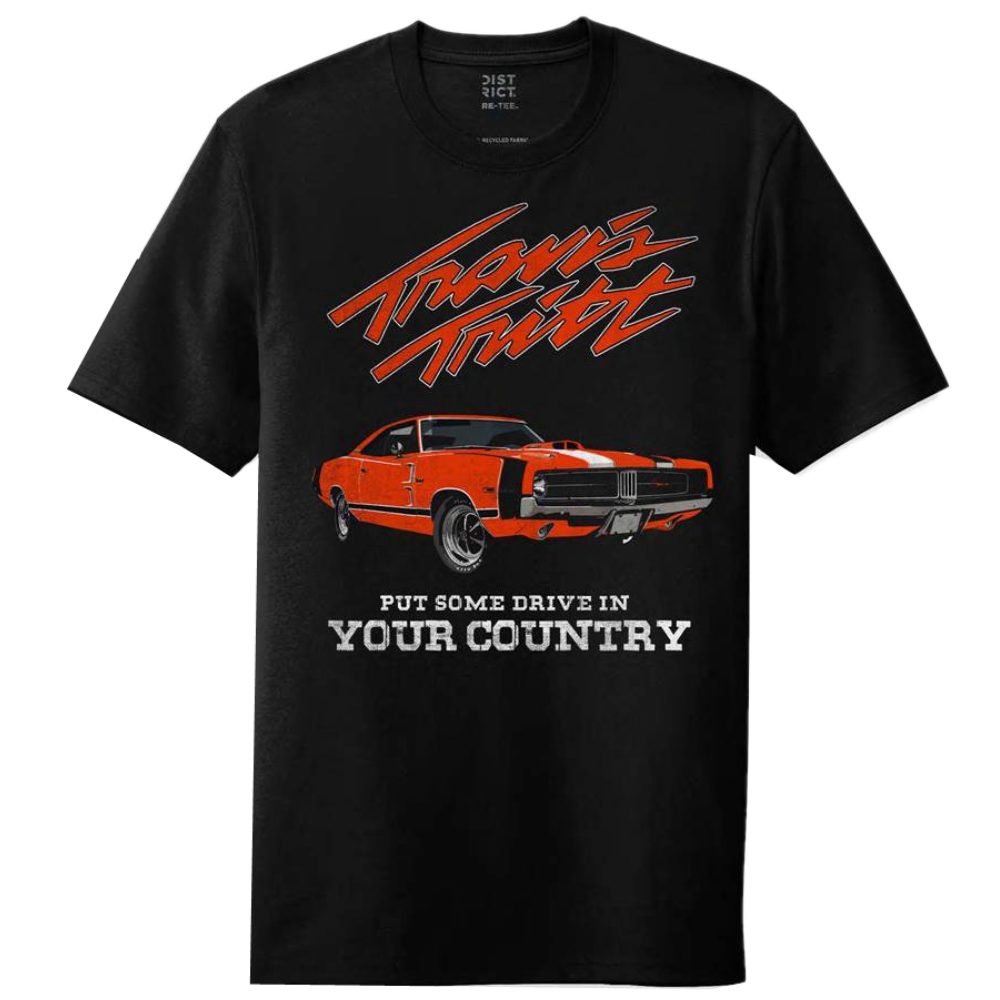 Black Drive In Your Country Tee