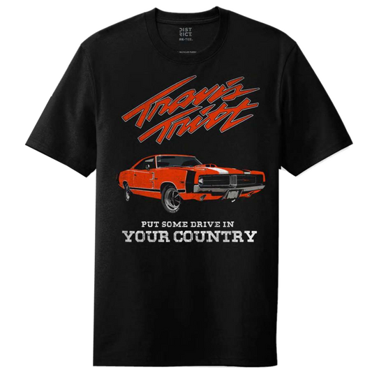 Black Drive In Your Country Tee