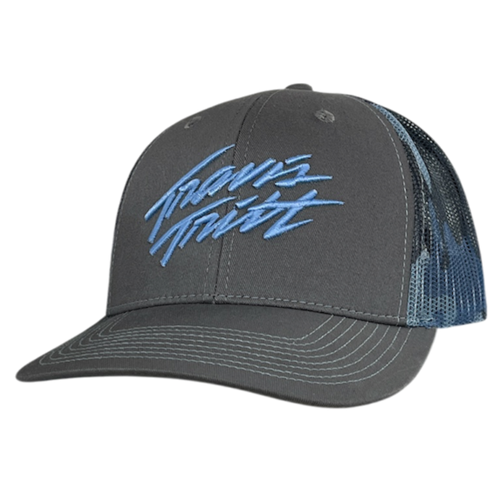 Charcoal and Blue Camo Ballcap