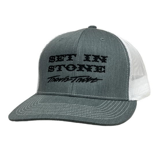 Grey and White Set In Stone Hat