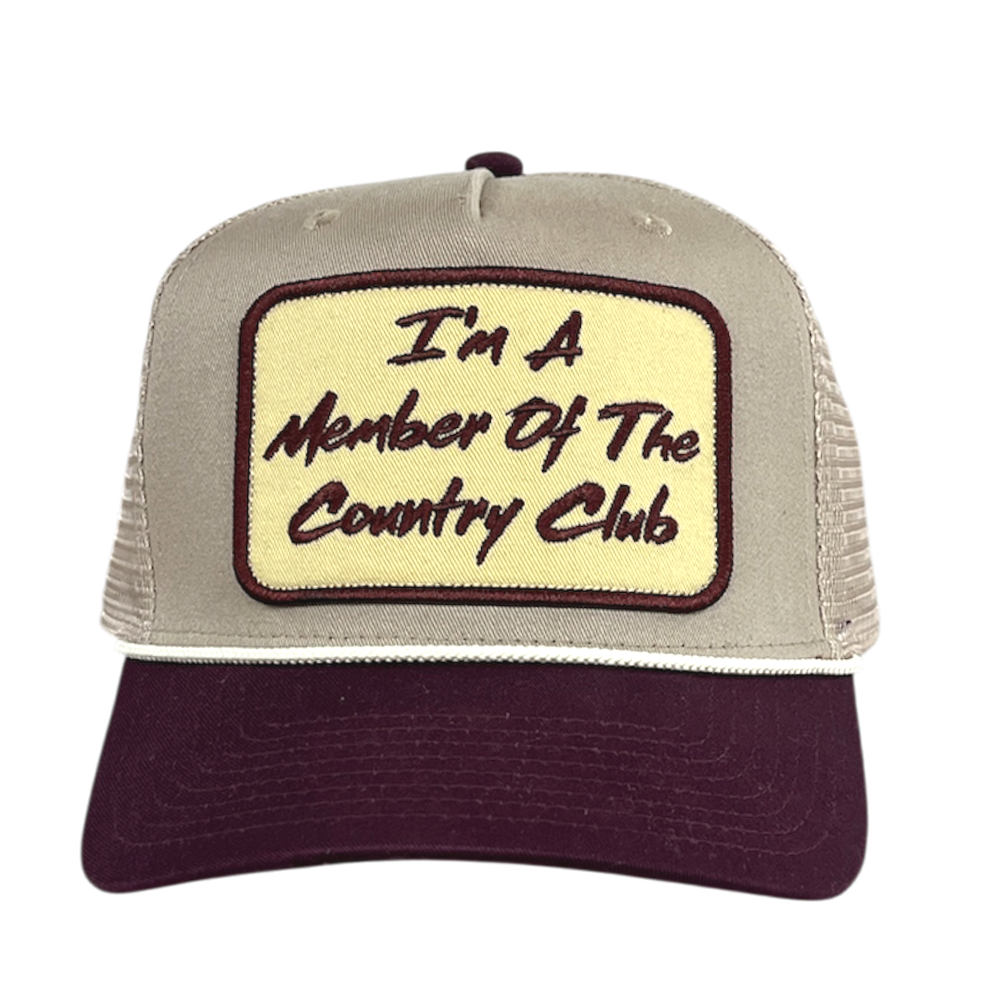 Khaki and Maroon Country Club Ballcap