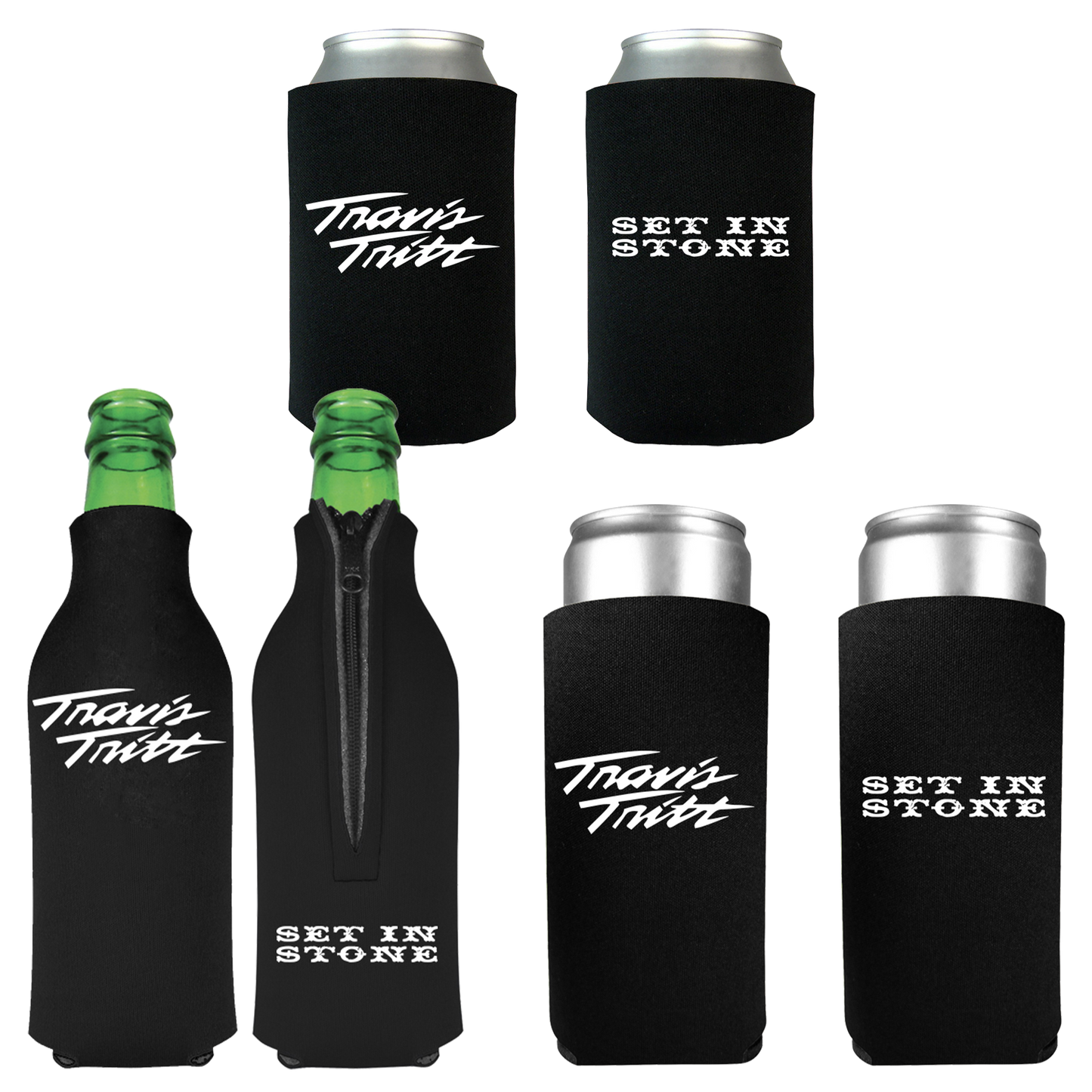 Black Set in Stone Koozie