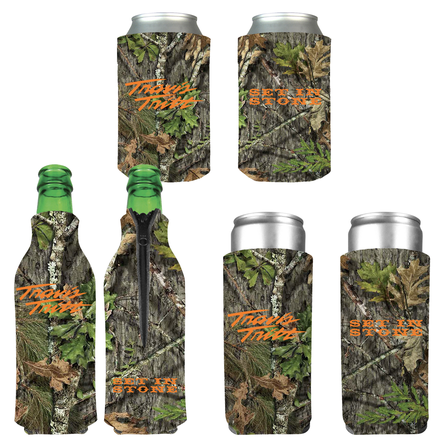 Camo Set in Stone Koozie